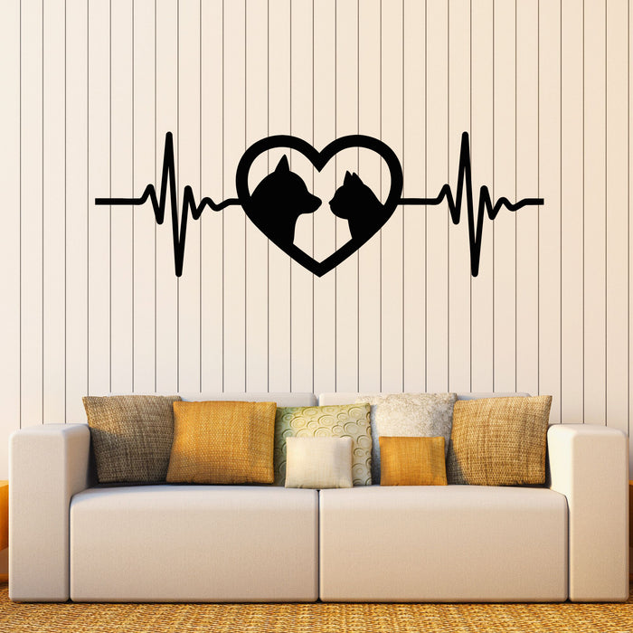 Vinyl Wall Decal Pulse Cat Dog Pets Love Veterinary Clinic Animals Stickers Mural (g8746)