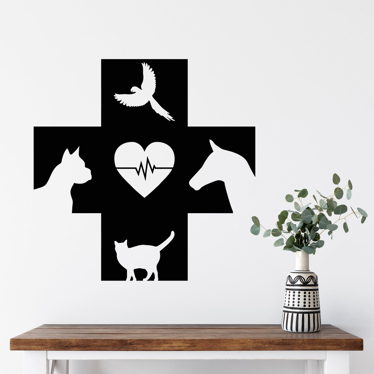 Vinyl Wall Decal Cross Veterinary Clinic Pet Symbols Nursery Decor Sti