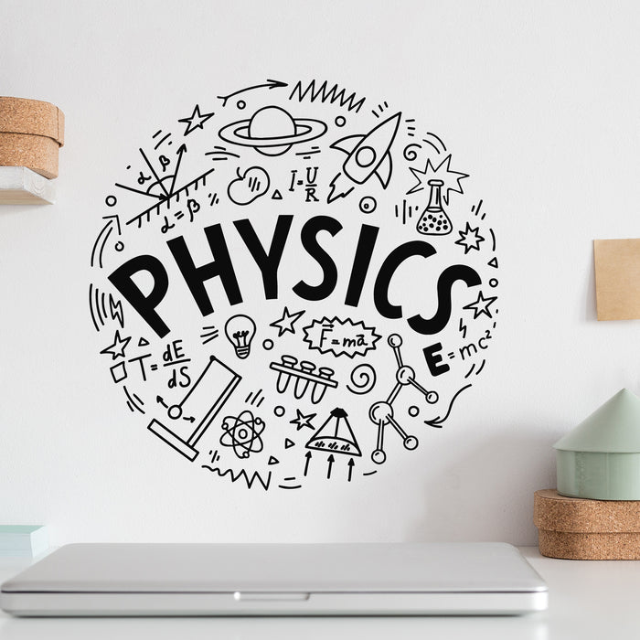 Vinyl Wall Decal Scientific Education Science Of Physics School Stickers Mural (g9238)