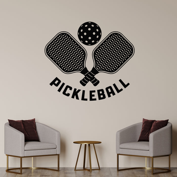 Vinyl Wall Decal Pickleball Paddles Sport Club Game Play Stickers Mural (g9506)