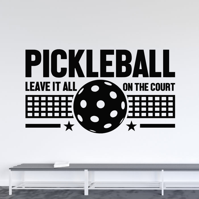 Vinyl Wall Decal Pickleball Sport Club Logo Ball Words Decor Stickers Mural (g9796)
