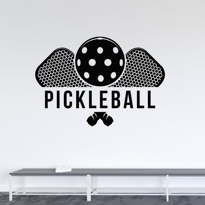 Vinyl Wall Decal Pickleball Kind Of Sport Game Tennis Rackets Stickers Mural (g9480)