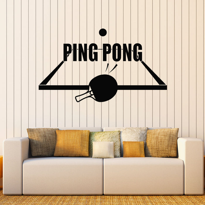 Autocollant mural en vinyle Ping Pong Centre Sport Jeu Tennis de table Autocollants Mural (g8731)
