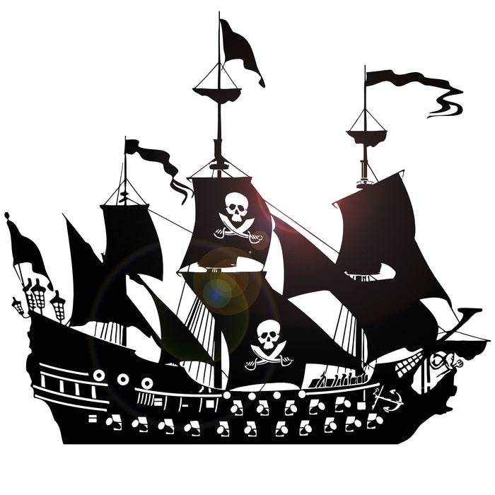 Vinyl Wall Decal Pirate Ship Boat Sail Ocean Sea Style Stickers Unique Gift (1044ig)