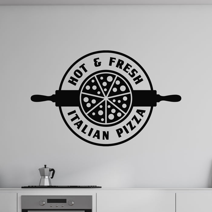 Vinyl Vinyl Wall Hot Fresh Italian Pizza Pizzeria Tasty Food Stickers Mural (g9219)