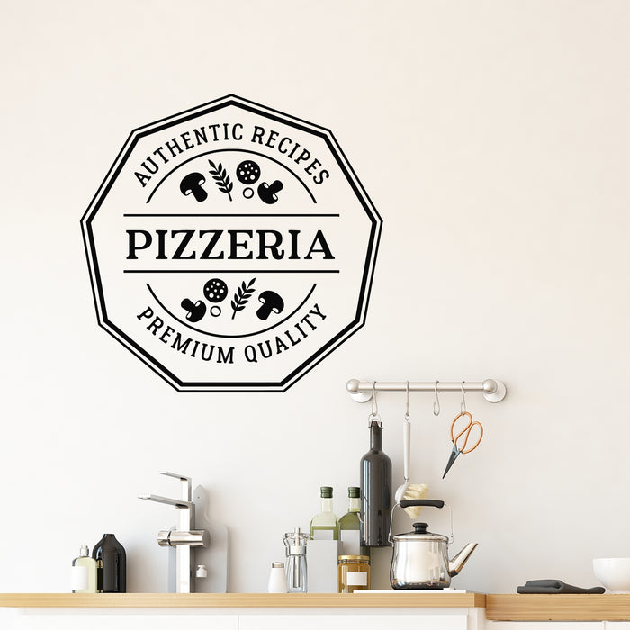 Vinyl Wall Decal Pizzeria Logo Quality Premium Tasty Pizza Food Stickers Mural (g9325)