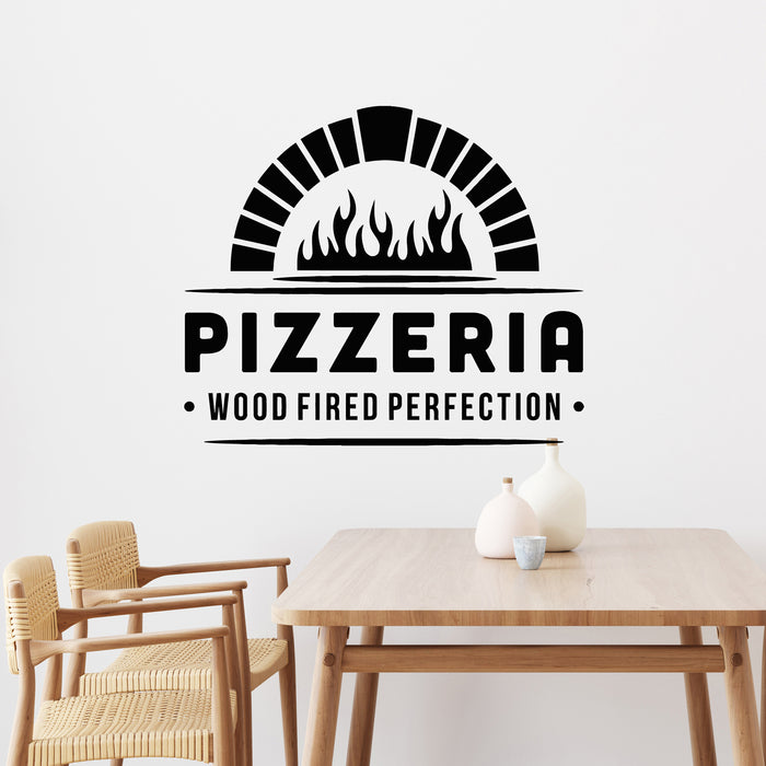 Vinyl Wall Decal Fire Pizza Pizzeria Restaurant Menu Tasty Food Stickers Mural (g9621)