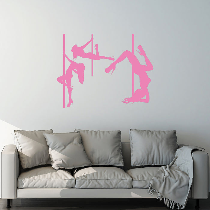 Autocollant mural en vinyle Striptease Filles sexy Pole Dance Danseuses Autocollants Cadeau unique (856ig)