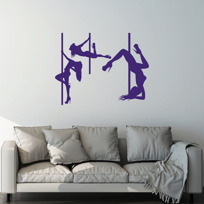 Autocollant mural en vinyle Striptease Filles sexy Pole Dance Danseuses Autocollants Cadeau unique (856ig)