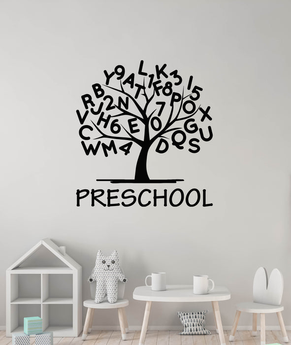 Vinyl Wall Decal Preschool Alphabet Tree Branch With Letters Stickers Mural (g8530)