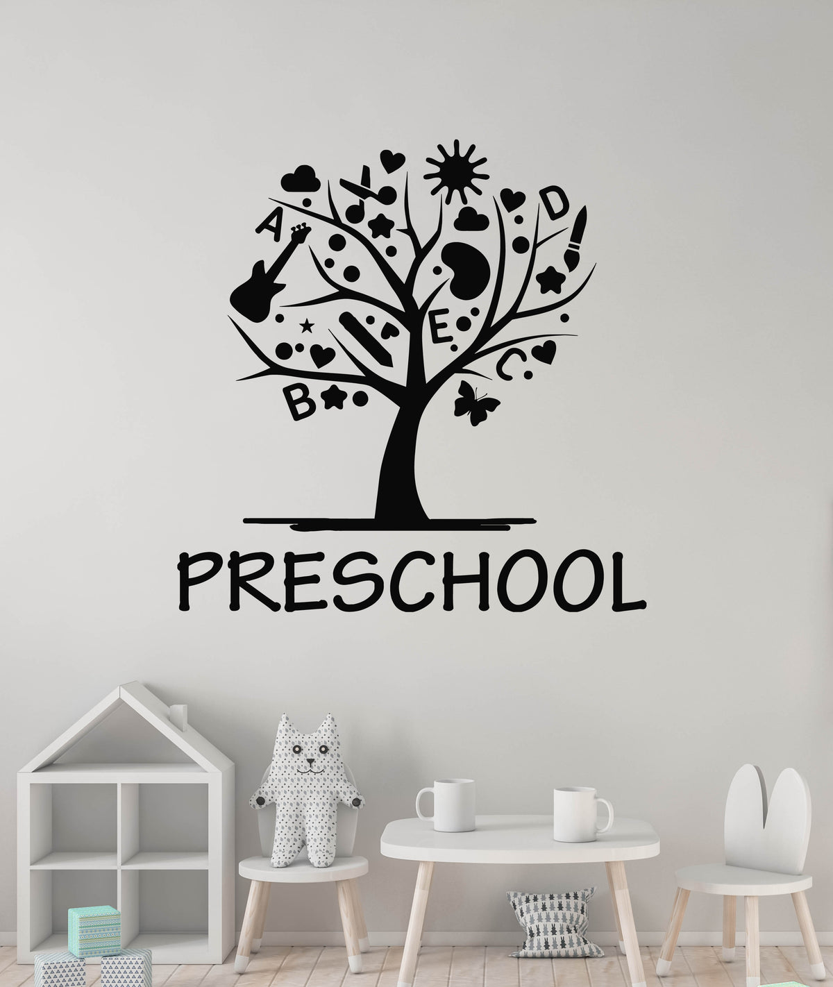 Vinyl Wall Decal Preschool Tree Kindergarten Playground Creativity Sti