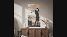 Golfer silhouette and sunset wall decal in an interior