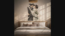 Samurai and kimono couple sharing a kiss wall decal video