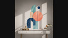 Colorful Coral and Blue Geometric Vinyl Wall Decal Art interior video