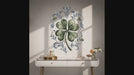 Green four-leaf clover with blue botanical scrollwork wall decal video