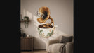 Coffee cup gramophone with a golden horn wall decal video