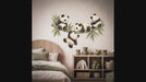 Colorful Four Playful Pandas on Bamboo Wall Decal Art interior video