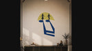 Colorful dancers and yellow umbrella wall decal in an interior