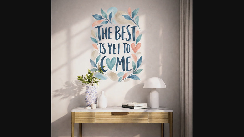 Colorful The Best Is Yet to Come Quote Wall Decal Art interior video