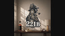 Sherlock Holmes 221B detective wall decal in interior views