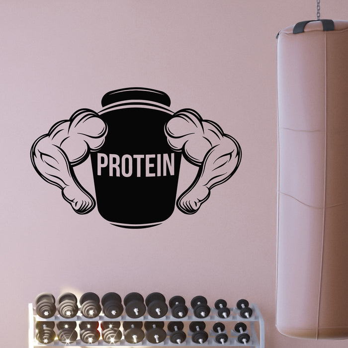 Vinyl Wall Decal Healthy Weight Mr. Protein Sports Nutrition Stickers Mural (L122)