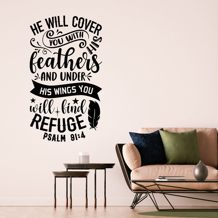 Vinyl Wall Decal Lettering Psalm Inspirational Words Quote Decor Stickers Mural (g9296)