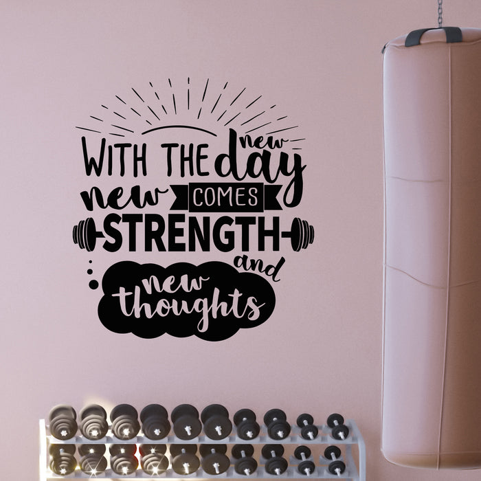 Vinyl Wall Decal Motivational Quote Lettering Poster Strenght Stickers Mural (L084)