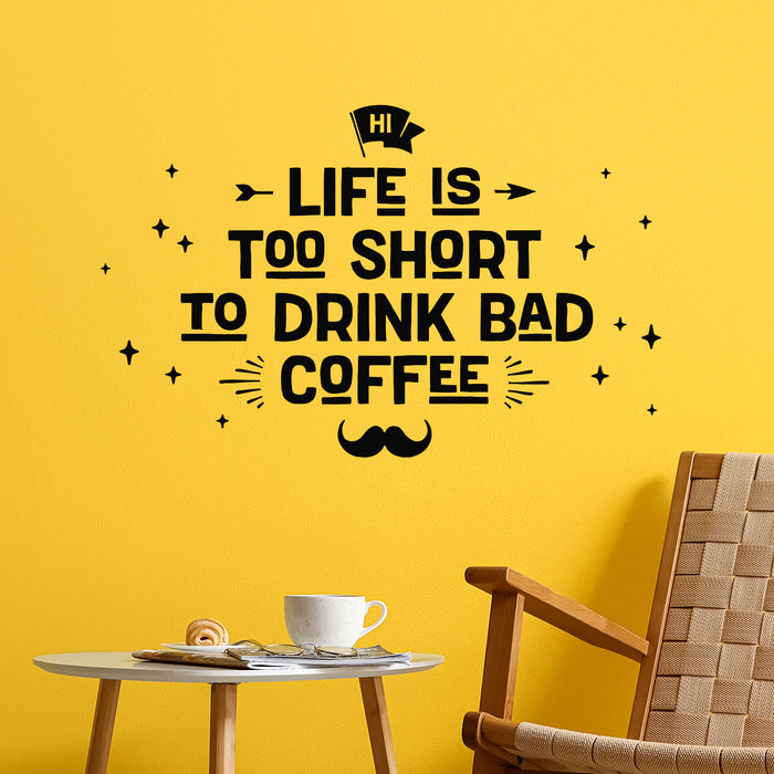 Vinyl Wall Decal Drink Coffee Cafe Poster Pharse Words Decor Stickers Mural (g9683)