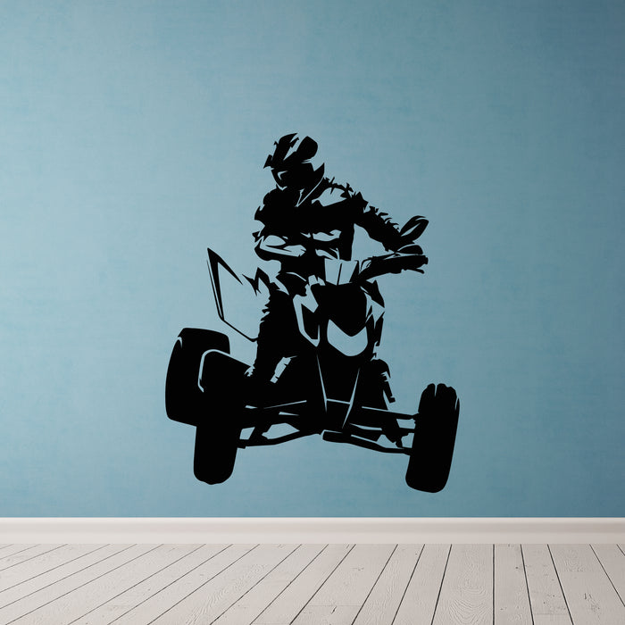 Vinyl Wall Decal Quad Bike Off Road Rider Motocross Extreme Stickers Mural (g9233)