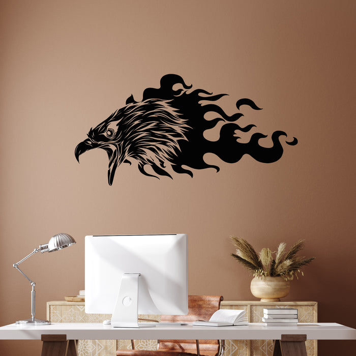 Vinyl Wall Decal Eagle Attacks Angry Bird Head Flamy Decor Stickers Mural (g9477)