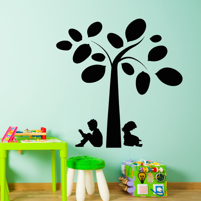 Vinyl Wall Decal School Classroom Decor Readers Tree Books Library Stickers Mural (g9241)