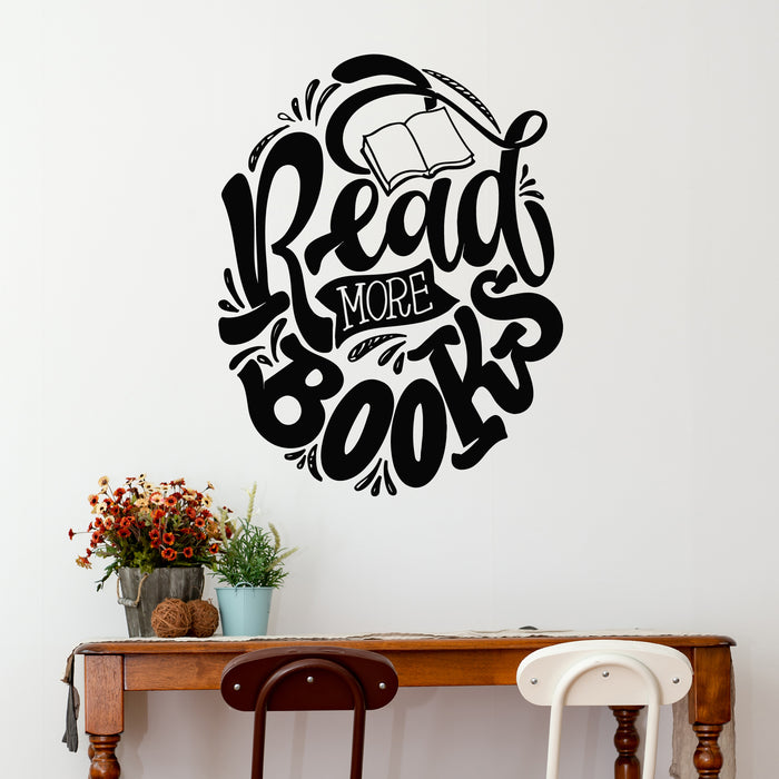 Vinyl Wall Decal Motivational Quote Cute Hand Drawn Read Book Stickers Mural (g9795)