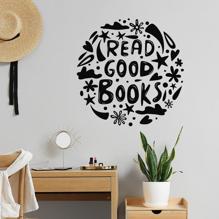 Vinyl Wall Decal Poster Phrase Read Good Book Lover Decor Stickers Mural (g9672)