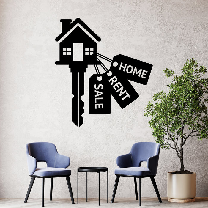 Vinyl Wall Decal Real Estate Keys House Home Rent Stickers Murals Unique Gift (ig4658)