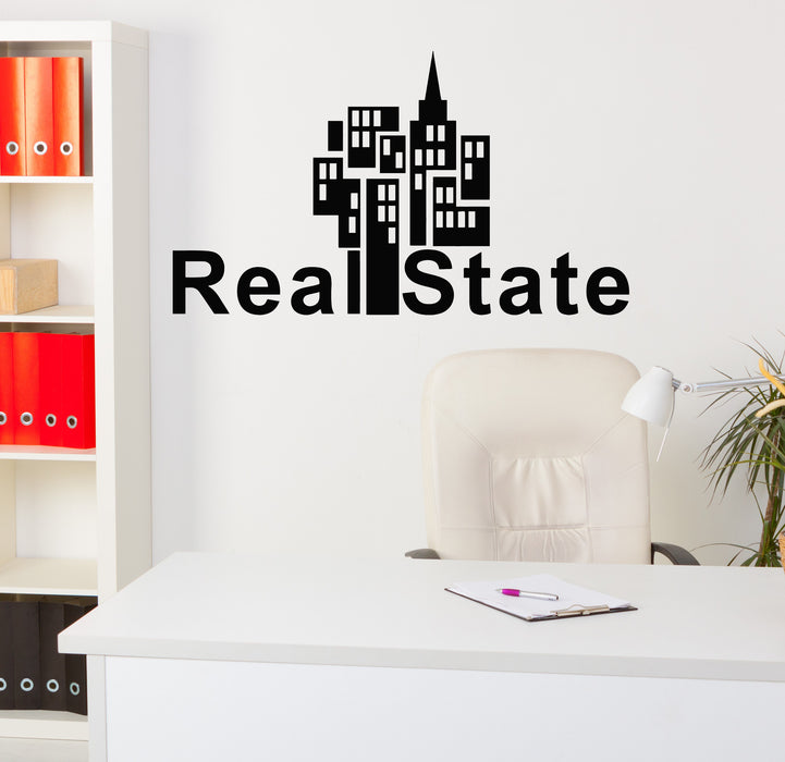 Vinyl Wall Decal Real Estate Agent Property Realtor City Office Stickers Mural (g8847)