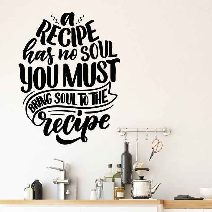 Vinyl Wall Decal Recipe Kitchen Poster Inspiring Quote Words Stickers Mural (g9982)