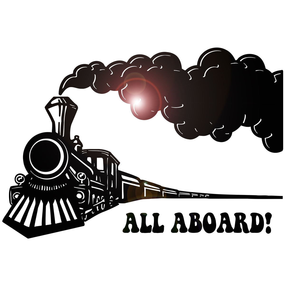 Black Train Sticker Vinyl Wall Decal Train Locomotive Railway Children's Room Stickers Uni ...