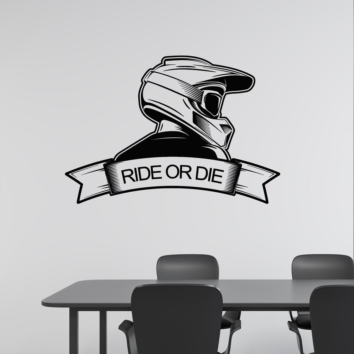 Biker Fall Ride Decals Vinyl Wall Decal Extreme Motocross Phrase Ride Or Die Biker Helmet Sti ...