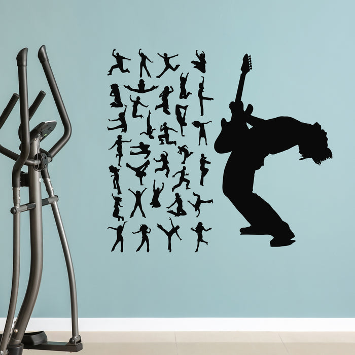 Vinyl Wall Decal Musicians Rock Pop Band Silhouettes Music Decor Stickers Mural (L040)