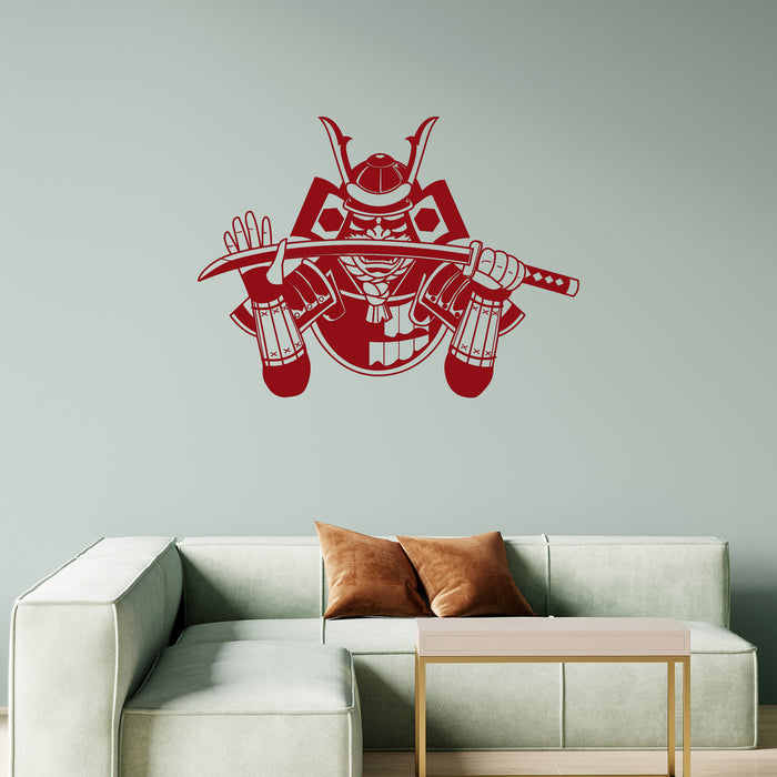 Vinyl Wall Decal Samurai Japanese Warrior Katana Armor Stickers Mural Unique Gift (ig4949)