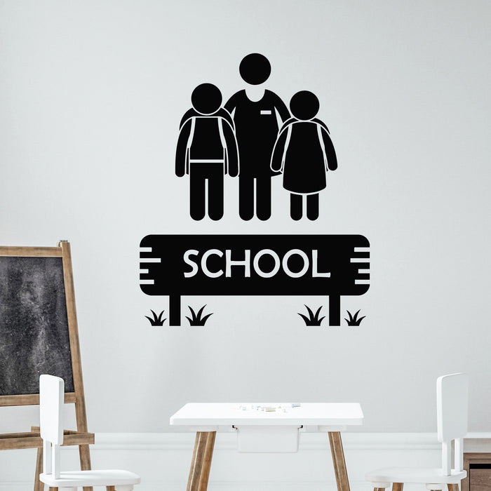 Vinyl Wall Decal Children Education School Students Teacher Stickers Mural (g9043)
