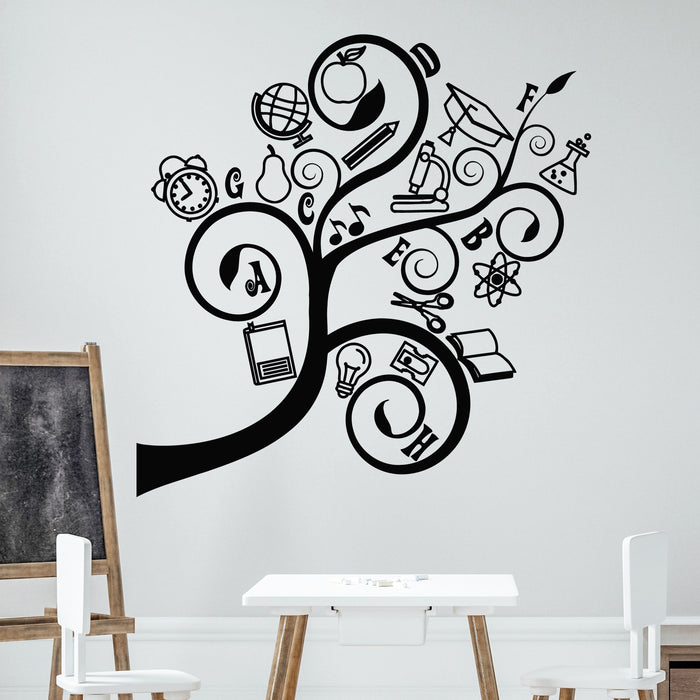 Vinyl Wall Decal Tree With Education School Science Class Room Stickers Mural (g9160)