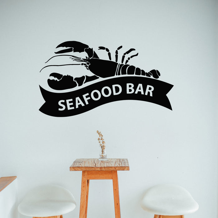 Vinyl Wall Decal Lobster Beachside Fresh Seafood Logo Decor Stickers Mural (L062)