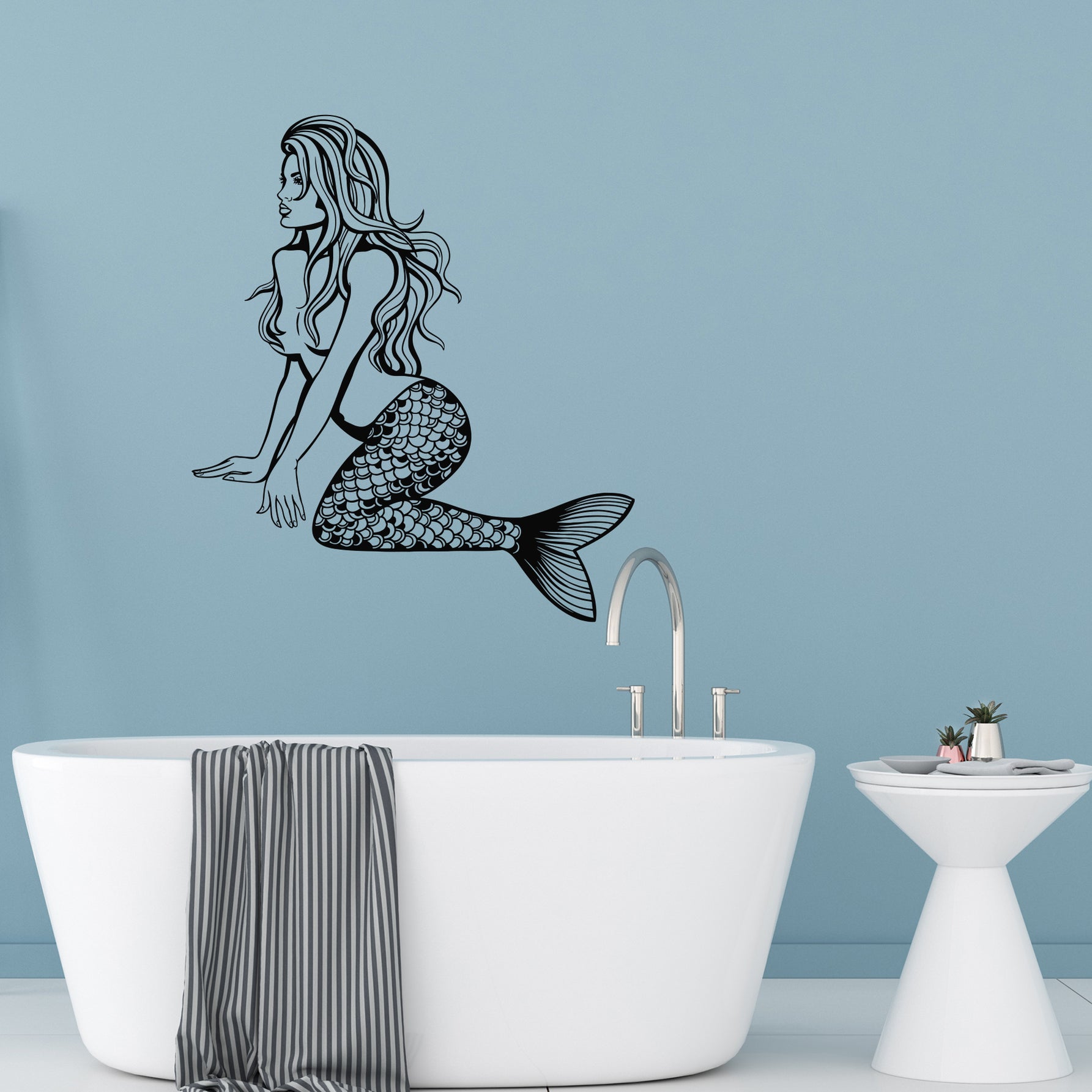 Vinyl Wall Decal Sexy Mermaid Girl Nymph Ocean Sea Style Stickers Uniq ...