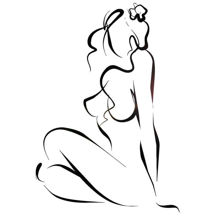 Vinyl Wall Decal Sexy Naked Woman Abstract Sketch Wall Stickers Unique Gift (060ig)