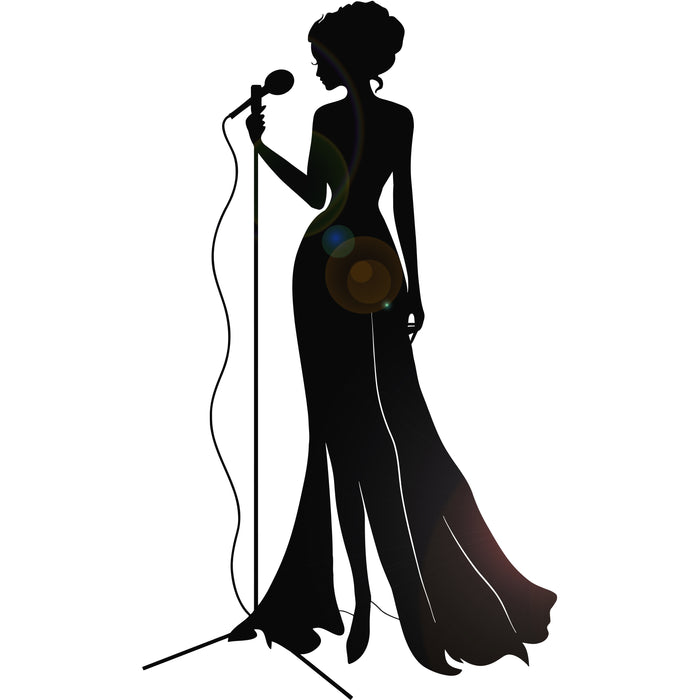 Jazz Singer Woman Microphone Music Concert Vinyl Wall Decal Sticker Unique Gift (1063ig)