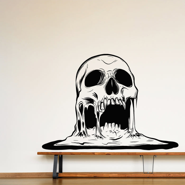 Vinyl Wall Decal Melting Face Skull Scary Decor Demon Art Stickers Mural (g9302)