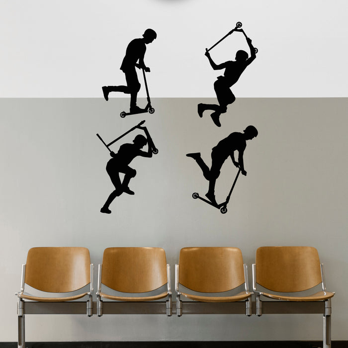Vinyl Wall Decal Stunt Scooter Teenager Extreme Sports Decor Stickers Mural (g9099)