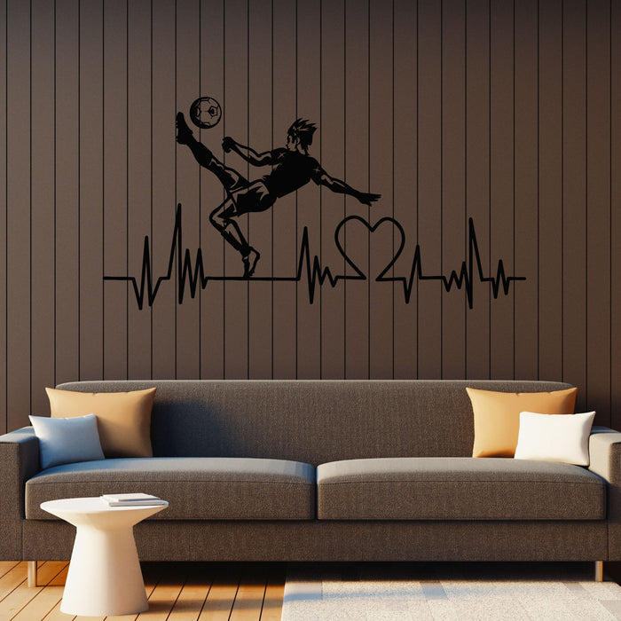 Vinyl Wall Decal Buy Playing Soccer Sport Game Love Pulse Stickers Mural (g8763)