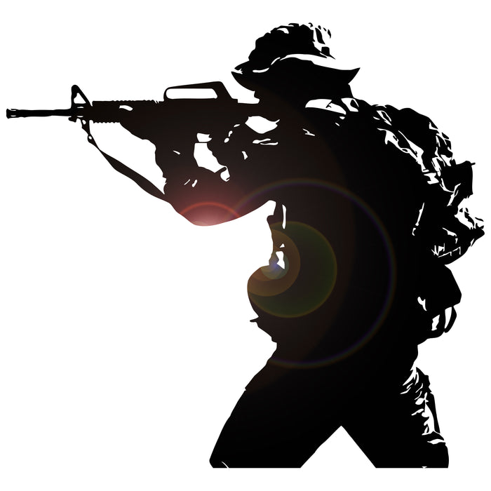 Vinyl Wall Decal Soldier Weapon Military War Stickers Mural Unique Gift (ig4096)